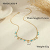 Wholesale Women's Fashionable Turquoise Necklace With Heart Rhombus Geometric Shapes Stainless Steel Electroplated
