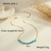 Wholesale Women's Fashionable Turquoise Necklace With Heart Rhombus Geometric Shapes Stainless Steel Electroplated