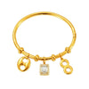Wholesale Women's Ferris Wheel Multiaccessory Pig Nose 8Shaped Zircon Stainless Steel 18K Gold Plated Fashion Geometric Bracelet