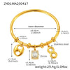 Wholesale Women's Ferris Wheel Multiaccessory Pig Nose 8Shaped Zircon Stainless Steel 18K Gold Plated Fashion Geometric Bracelet