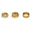 Wholesale Women's Fivering Color Matching Zircon Ring In Stainless Steel With Pvd Plated 18K Real Gold And Geometric Design