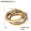 Wholesale Women's Fivering Color Matching Zircon Ring In Stainless Steel With Pvd Plated 18K Real Gold And Geometric Design