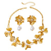 Wholesale Women's Floral And Geometric Alloy Jewelry Set Electroplated Accessories