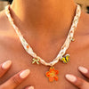 Wholesale Women's Floral Bee And Animal Zodiac Pattern Stainless Steel Necklace With Pvd Furnace Vacuum Real Gold Plating