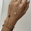 Wholesale Women's Floral Geometric Stainless Steel Electroplated Finger Chain Modern Minimalist Jewelry