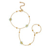 Wholesale Women's Floral Geometric Stainless Steel Electroplated Finger Chain Modern Minimalist Jewelry