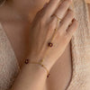 Wholesale Women's Floral Geometric Stainless Steel Electroplated Finger Chain Modern Minimalist Jewelry