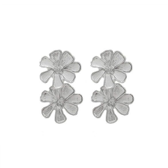 Wholesale Women's Floral Multilayer Earrings Zinc Alloy Retro Style Electroplated