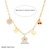 Wholesale Women's Floral Stainless Steel Electroplated Round Cross Pendant Necklace With Diamond Cherry Eye