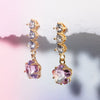 Wholesale Women's Flower Earrings Brass Star Pattern Microinlaid Zircon Diamond Design