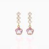 Wholesale Women's Flower Earrings Brass Star Pattern Microinlaid Zircon Diamond Design