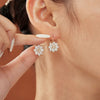 Wholesale Women's Flower Earrings Copper Glass Inlay Versatile Style