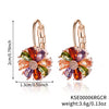 Wholesale Women's Flower Earrings Copper Glass Inlay Versatile Style