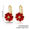 Wholesale Women's Flower Earrings Copper Glass Inlay Versatile Style