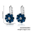 Wholesale Women's Flower Earrings Copper Glass Inlay Versatile Style