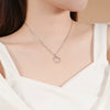 Wholesale Women's Flower Pattern Diamond Design Pure Silver Cross Chain Couple Necklace