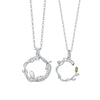 Wholesale Women's Flower Pattern Diamond Design Pure Silver Cross Chain Couple Necklace