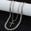 Wholesale Women's Flower Pattern Zinc Alloy Electroplated Cross Pendant Necklace