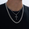 Wholesale Women's Flower Pattern Zinc Alloy Electroplated Cross Pendant Necklace