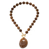 Wholesale Women's Flower Patterned Acrylic And Zinc Alloy Beaded Necklace With Electroplating