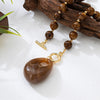 Wholesale Women's Flower Patterned Acrylic And Zinc Alloy Beaded Necklace With Electroplating