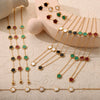 Wholesale Women's Flower Shape Jewelry Set Inlaid With White Sea Shell Acrylic Titanium Steel Ochain Electroplated