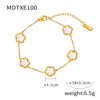 Wholesale Women's Flower Shape Jewelry Set Inlaid With White Sea Shell Acrylic Titanium Steel Ochain Electroplated
