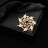 Wholesale Women's Flower Shape Zinc Alloy Electroplated Cat's Eye Stone Bauhinia Brooch Clothing Accessories
