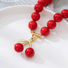 Wholesale Women's Flowershaped Pearl Necklace With Zinc Alloy Pendant And Regular Chain Electroplated Jewelry