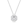 Wholesale Women's Foldable Flower Pendant Necklace With Zirconia Design Made Of 925 Sterling Silver And Cross Chain