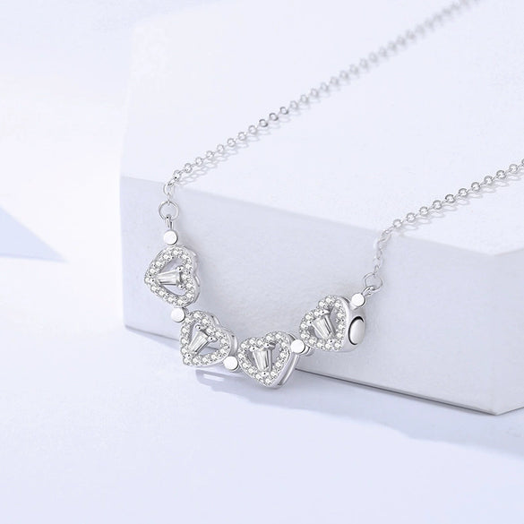 Wholesale Women's Foldable Flower Pendant Necklace With Zirconia Design Made Of 925 Sterling Silver And Cross Chain