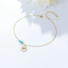 Wholesale Women's Foot Accessories Sterling Silver Devil's Eye Turquoise Diamondencrusted