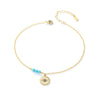 Wholesale Women's Foot Accessories Sterling Silver Devil's Eye Turquoise Diamondencrusted