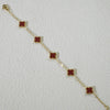 Wholesale Women's Fourleaf Clover Bracelet With Floral And Leaf Patterns Made Of Titanium Steel And Goldplated