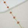Wholesale Women's Fourleaf Clover Bracelet With Floral And Leaf Patterns Made Of Titanium Steel And Goldplated