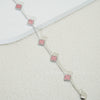 Wholesale Women's Fourleaf Clover Bracelet With Floral And Leaf Patterns Made Of Titanium Steel And Goldplated