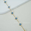 Wholesale Women's Fourleaf Clover Bracelet With Floral And Leaf Patterns Made Of Titanium Steel And Goldplated