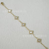 Wholesale Women's Fourleaf Clover Bracelet With Floral And Leaf Patterns Made Of Titanium Steel And Goldplated