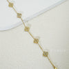 Wholesale Women's Fourleaf Clover Bracelet With Floral And Leaf Patterns Made Of Titanium Steel And Goldplated