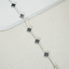 Wholesale Women's Fourleaf Clover Bracelet With Floral And Leaf Patterns Made Of Titanium Steel And Goldplated