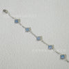 Wholesale Women's Fourleaf Clover Bracelet With Floral And Leaf Patterns Made Of Titanium Steel And Goldplated