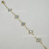 Wholesale Women's Fourleaf Clover Bracelet With Floral And Leaf Patterns Made Of Titanium Steel And Goldplated