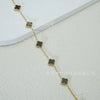 Wholesale Women's Fourleaf Clover Bracelet With Floral And Leaf Patterns Made Of Titanium Steel And Goldplated