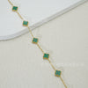Wholesale Women's Fourleaf Clover Bracelet With Floral And Leaf Patterns Made Of Titanium Steel And Goldplated