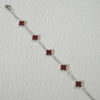 Wholesale Women's Fourleaf Clover Bracelet With Floral And Leaf Patterns Made Of Titanium Steel And Goldplated