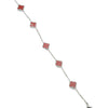 Wholesale Women's Fourleaf Clover Bracelet With Floral And Leaf Patterns Made Of Titanium Steel And Goldplated