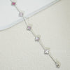 Wholesale Women's Fourleaf Clover Bracelet With Floral And Leaf Patterns Made Of Titanium Steel And Goldplated