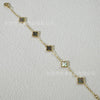 Wholesale Women's Fourleaf Clover Bracelet With Floral And Leaf Patterns Made Of Titanium Steel And Goldplated