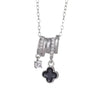 Wholesale Women's Fourleaf Clover Pendant Necklace In Light Luxury Style With Copper Inlaid Zircon And Titanium Steel O Word Chain Electroplated