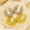 Wholesale Women's French Retro Copper Earring Set With Ushaped Drop Shape And Geometric Patterns Electroplated